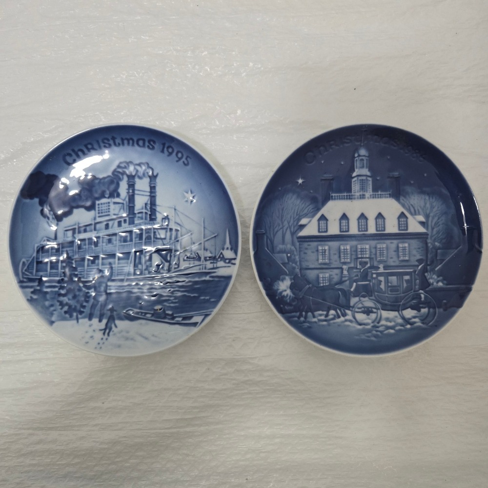 Bing & Grondahl Christmas in America Plates 1985 Williamsburg 1995 Mississippi